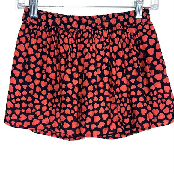 Crewcuts JCrew Girls Red Hearts Cotton Silk Skort Shorts Size 8 - Picture 1 of 12